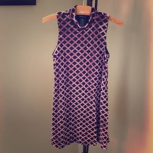 Mauve a black velvet dress